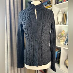 Eddie Bauer Charcoal Cable Knit Cardigan